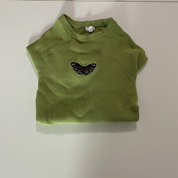 Green - Garage Long Sleeved Cropped Top - Medium - Picture 2 of 11